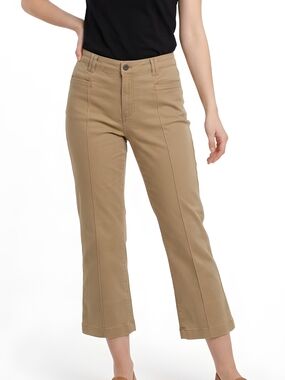Nautica Tan Mid-Rise Demi Bootcut Sateen Pant Size 14